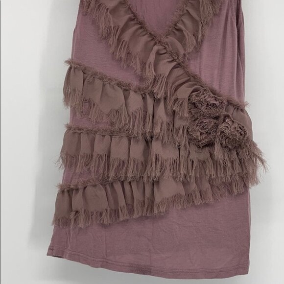 YA Los  Angeles purple ruffled rose texture tank - Picture 6 of 12